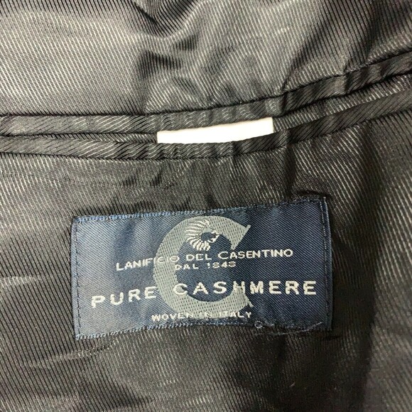 Andrew Fezza New York Men's Blazer Jacket 46R Black 100% Cashmere - Picture 9 of 10